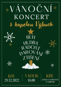 Pozvánka na Vánoční koncert 29.12.2022 v 16,00